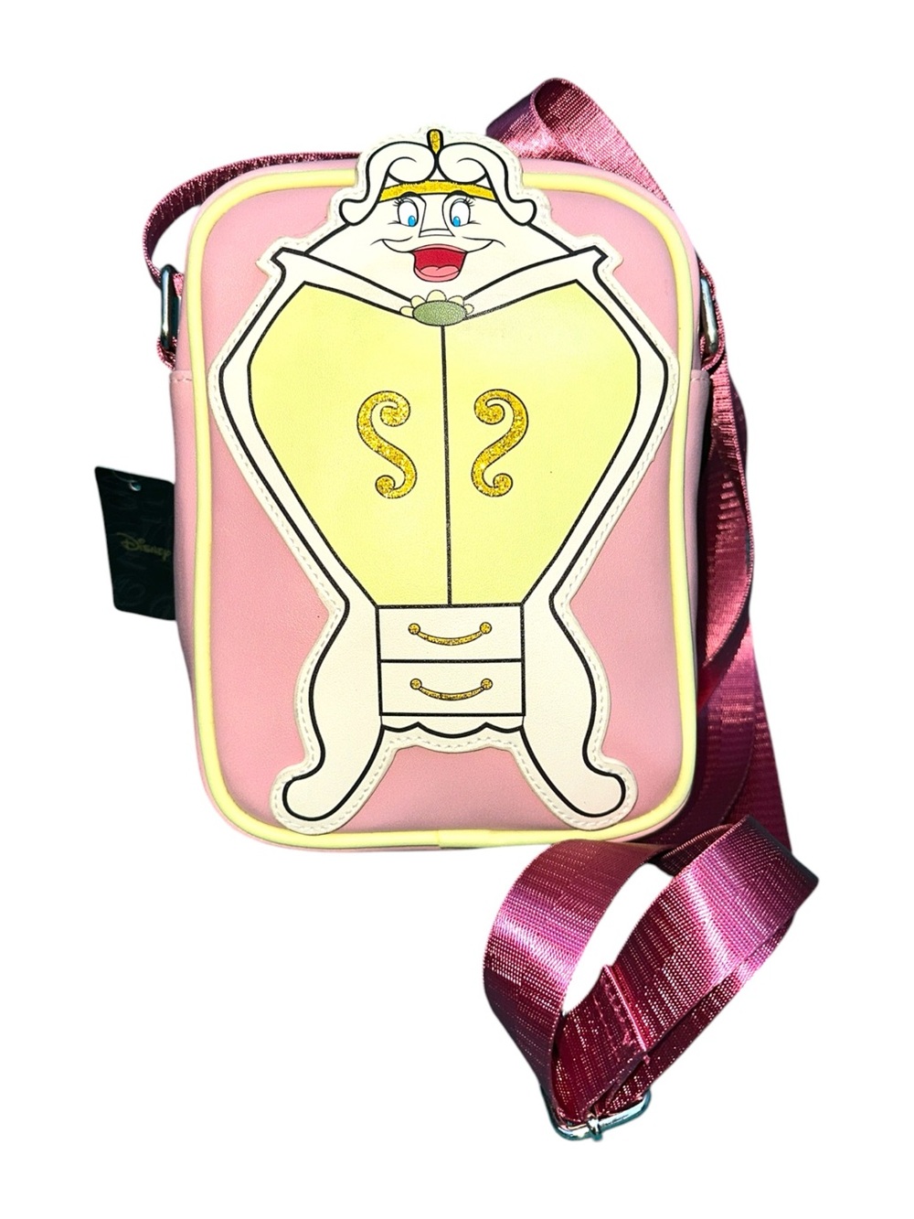 Disney Pink and Yellow Wardrobe Crossbody Bag with Shiny Magenta Strap